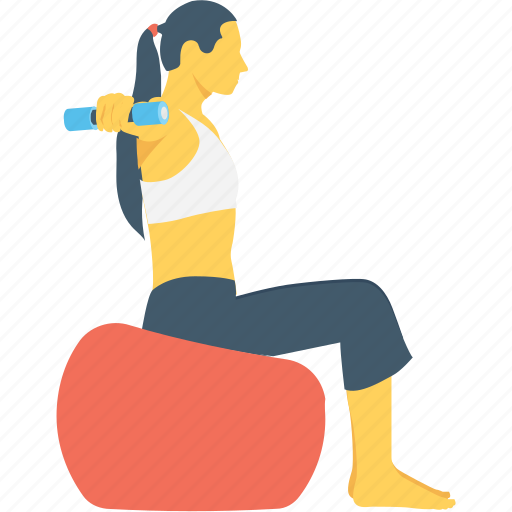 Dumbbell, exercise, fitness, girl, weightlifting icon - Download on Iconfinder