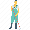 cleaning, janitor, man, service, worker