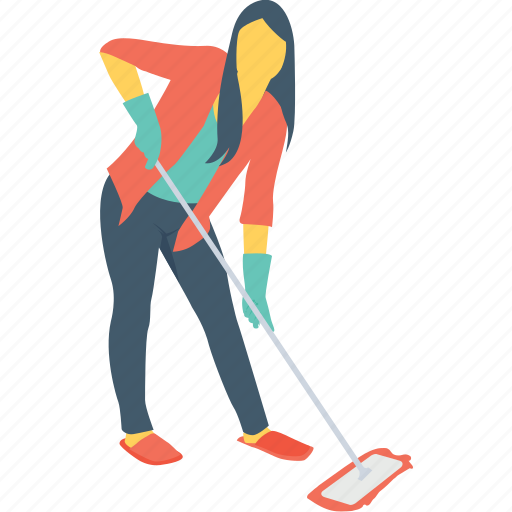 Cleaner, janitor, maid, mop, sweeper icon - Download on Iconfinder