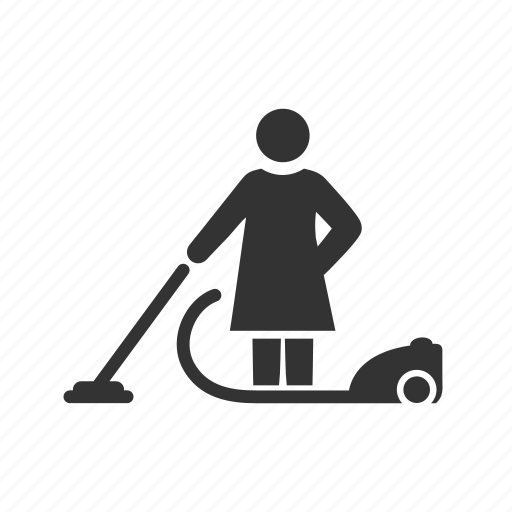 Cleaning, maid, vacuum, housework, woman, female icon - Download on Iconfinder