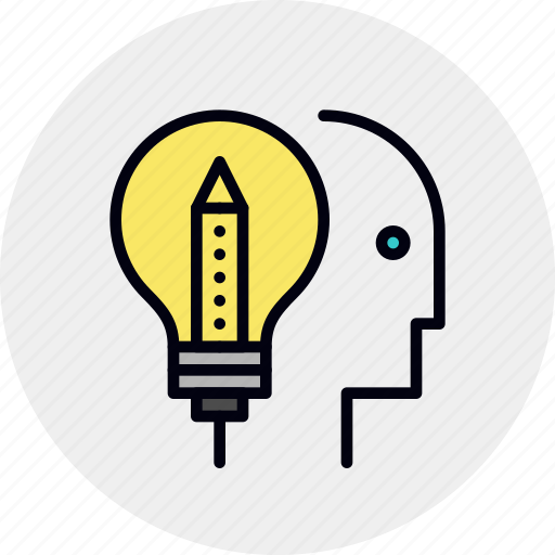 Design, head, idea, innovator, lightbulb, think, thinking icon - Download on Iconfinder