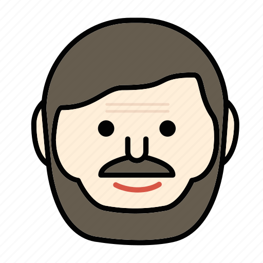 Beard, emoji, face, happy, man, mustache icon - Download on Iconfinder