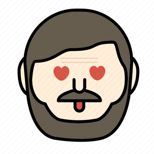 Beard, emoji, face, love, man, mustache icon - Download on Iconfinder