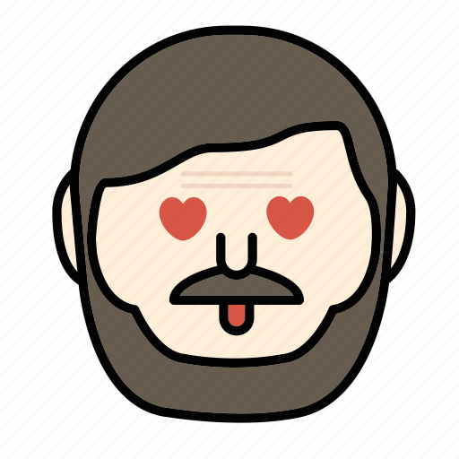 Beard, emoji, face, love, man, moustache icon - Download on Iconfinder