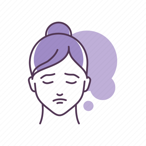 Depression, emoji, emotion, face, feeling, female, girl icon - Download on Iconfinder
