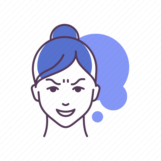 Emoji, emotion, face, feeling, female, girl, gloat icon - Download on Iconfinder