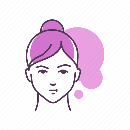 Emoji, emotion, face, feeling, female, girl, thinking icon - Download on Iconfinder