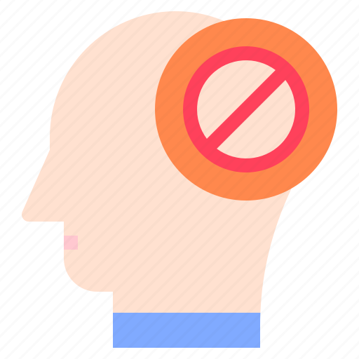 Prohibition, mind, thought, user, human, brain icon - Download on Iconfinder