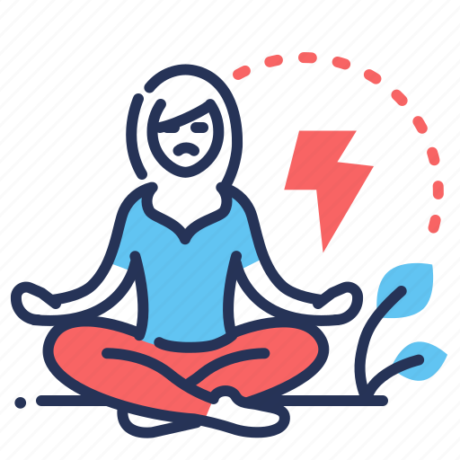 Angry, meditating, panic attacks, stress icon - Download on Iconfinder