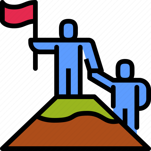 Leadership, human resources, business, management, leader, mountain icon - Download on Iconfinder
