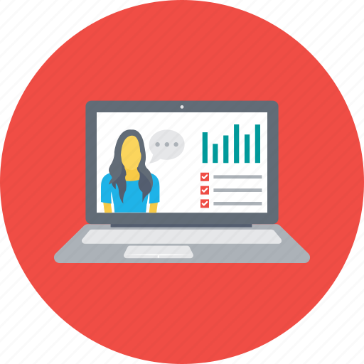 Analysis presentation, business presentation, online business training, online presentation, online statistics icon - Download on Iconfinder