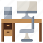 chair, desk, furniture, household, office, studio, table 