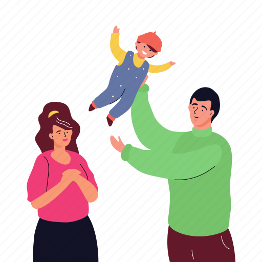 Family, parenting, kid, play illustration - Download on Iconfinder