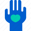 hand, heart, love, palm, voluntary