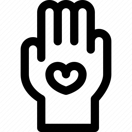 Hand, heart, love, palm, voluntary icon - Download on Iconfinder