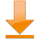 arrow, down, download, orange