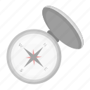 arrow, compass, instrument, location, magnet, navigation, pole