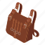 hunting, leather, bag, isometric 