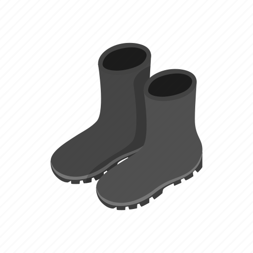 Boot, hunting, isometric, pair, rubber, shoe, waterproof icon - Download on Iconfinder
