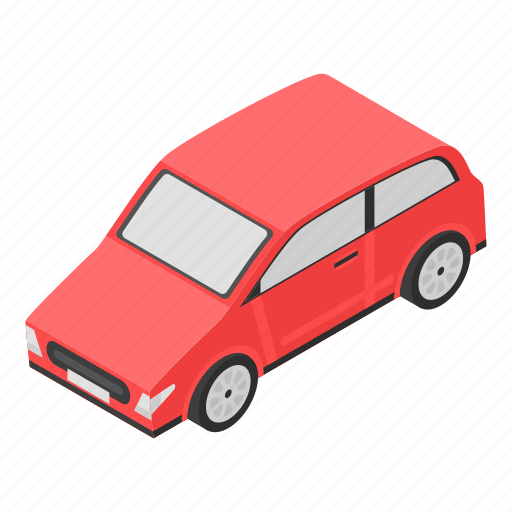 Car, cartoon, family, isometric, red, retro, silhouette icon - Download on Iconfinder