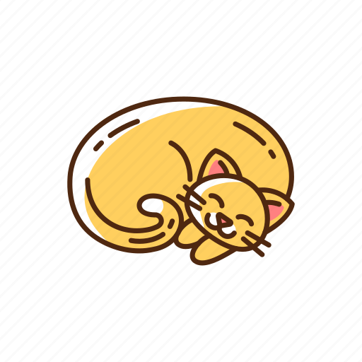 Ginger cat, kitty, kitten, peaceful, pet icon - Download on Iconfinder