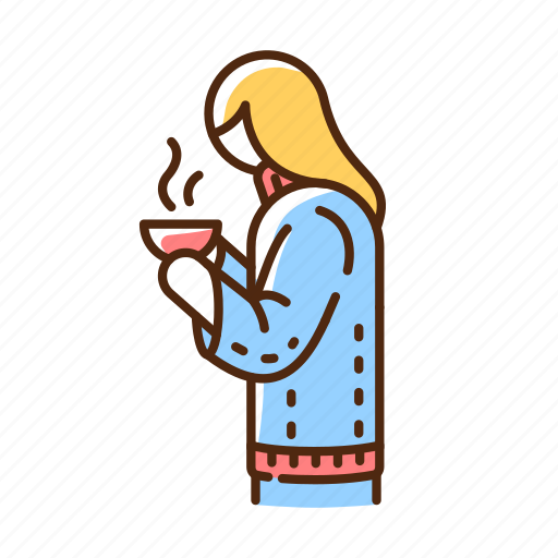 Girl, hot drink, autumn, hygge icon - Download on Iconfinder