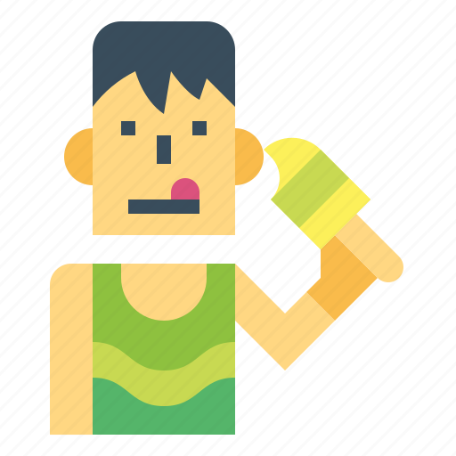Eating, pop, boy, popsicle, ice cream icon - Download on Iconfinder