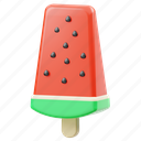 watermelon, ice, cream, ice cream stick, summer, fruit, food, dessert, sweet