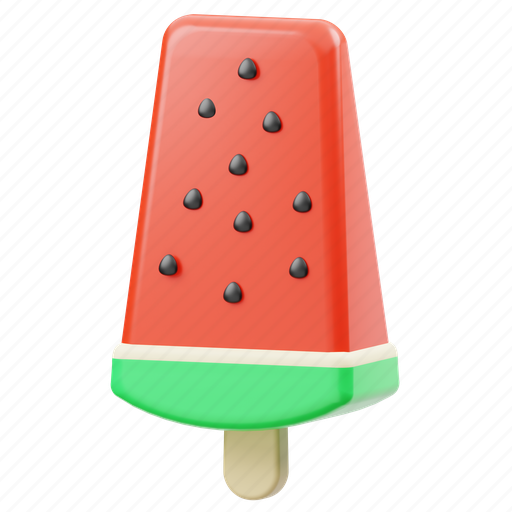 Watermelon, ice, cream, ice cream stick, summer, fruit, food icon - Download on Iconfinder