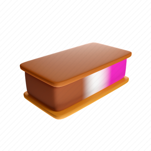 Ice, cream, sandwich, snow, dessert, icecream, food 3D illustration - Download on Iconfinder