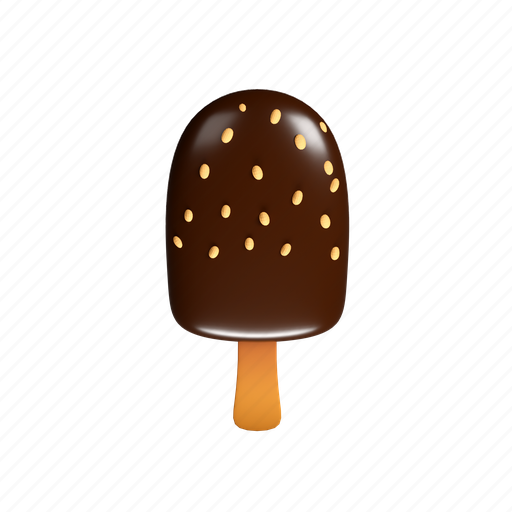Nutty, crunch, ice, cream, snow, dessert, icecream 3D illustration - Download on Iconfinder