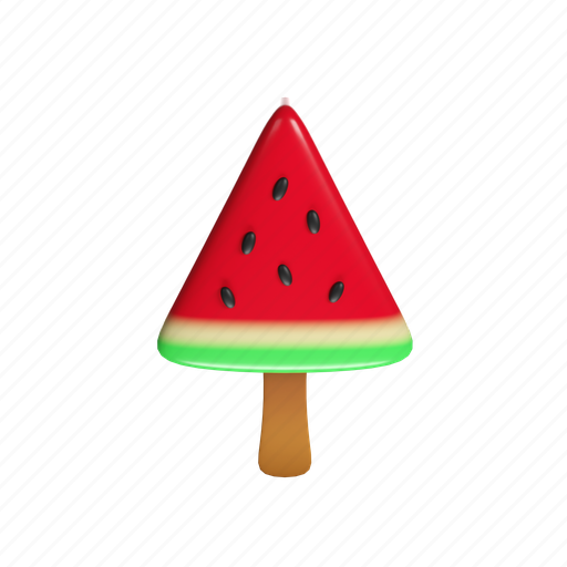 Watermelon, ice, cream, sweet, dessert, ice cream, food 3D illustration - Download on Iconfinder