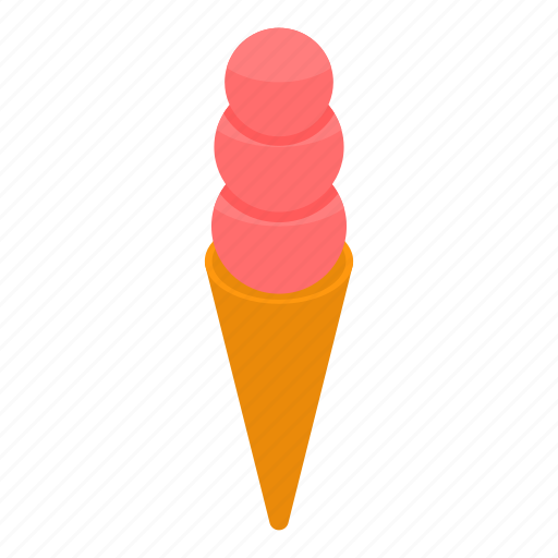 Cartoon, cone, cream, fruit, ice, isometric, party icon - Download on Iconfinder