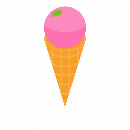 Cartoon, cream, flower, ice, isometric, mint, pink icon - Download on Iconfinder