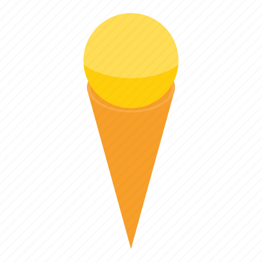 Cartoon, cream, ice, isometric, party, vanilla, yellow icon - Download on Iconfinder