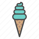 ice cream, ice cream cone, icecream, mint, soft serve, sweets