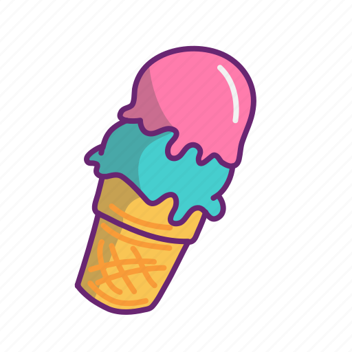 Dessert, ice cream, sweets, summer, cone, strawberry icon - Download on Iconfinder