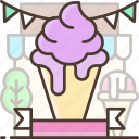 banner, cone, ice cream, sweet