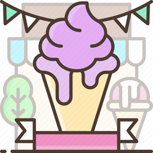 Banner, cone, ice cream, sweet icon - Download on Iconfinder