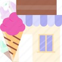 dessert, ice cream, ice cream shop, shop, stall