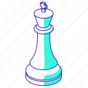 king, white, chess, piece, cross