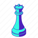 queen, black, chess, piece, lady