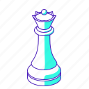 queen, white, chess, piece, lady