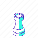 rook, white, chess, piece, castle