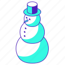 snowman, snow, winter, christmas, snow man