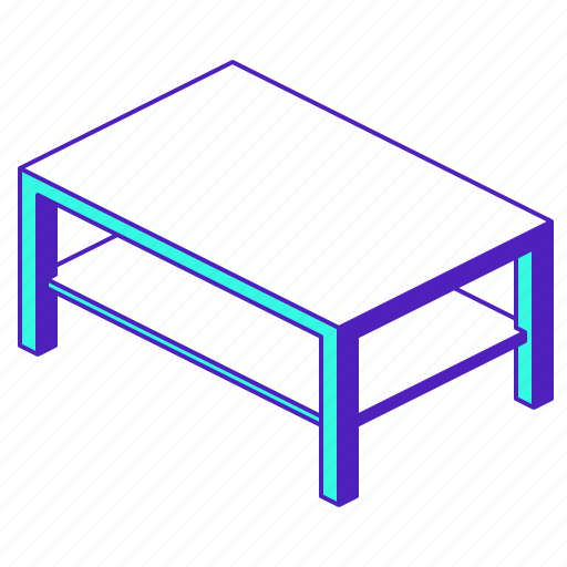 Coffee, table, interior, furniture, isometric icon - Download on Iconfinder