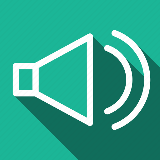 Audio, loud, sound, long shadow icon - Download on Iconfinder