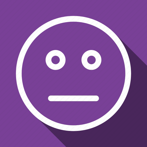 Boring, face, smiley, long shadow icon - Download on Iconfinder