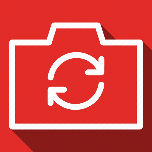 Camera, swap, photography, long shadow icon - Download on Iconfinder