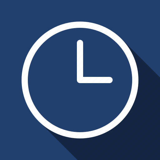 Clock, realtime, watch, long shadow icon - Download on Iconfinder